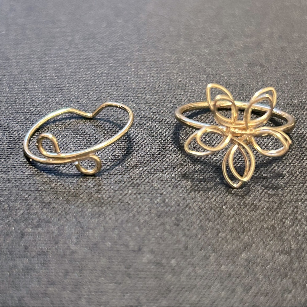 NEW // Set of 2 Gold Wire Rings